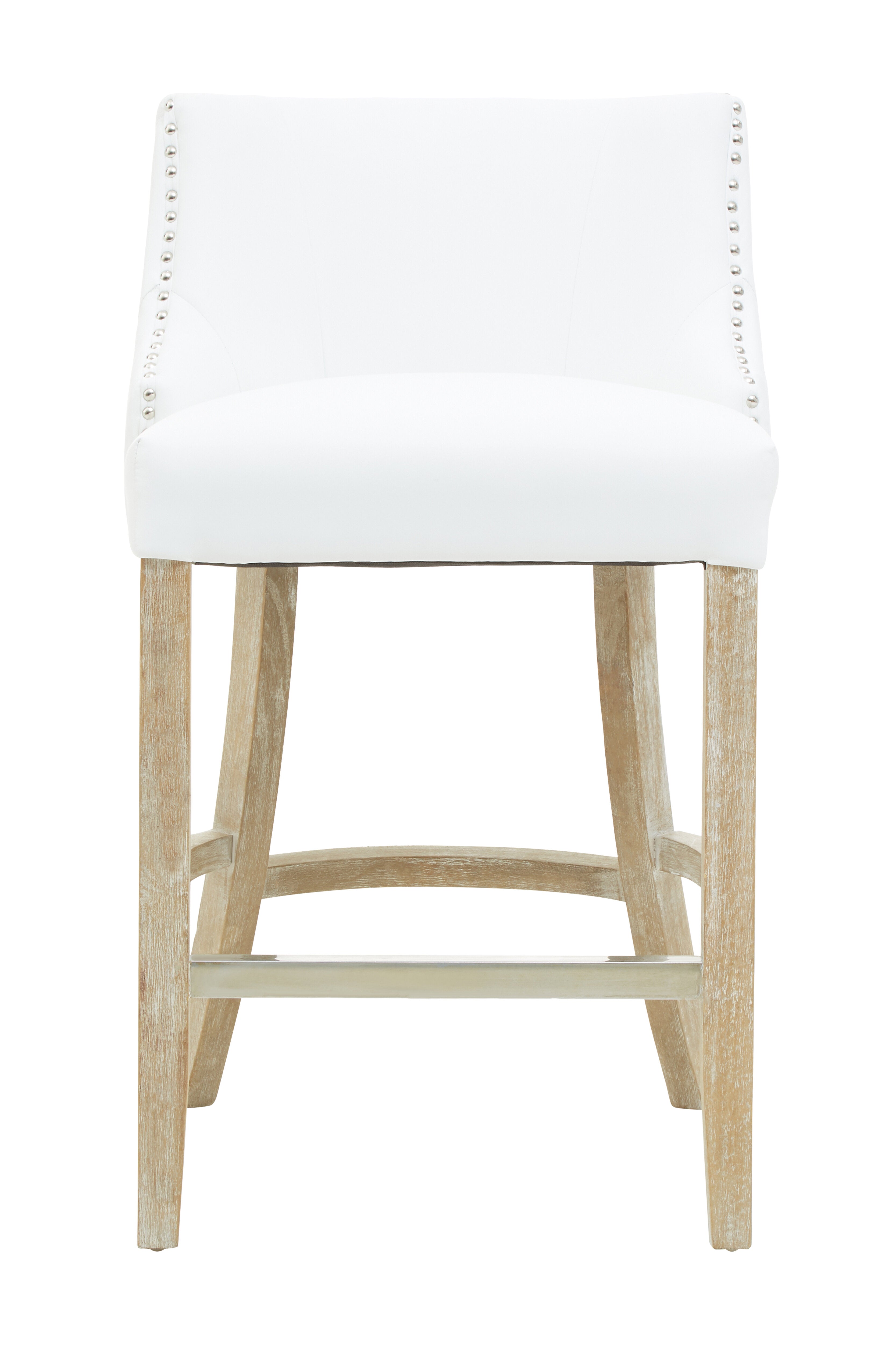 Candace Townhouse Stud White Detail Bar Stool